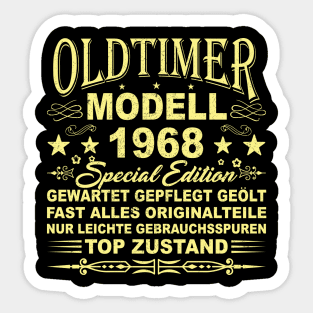 OLDTIMER MODELL BAUJAHR 1968 Sticker